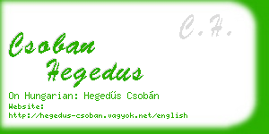 csoban hegedus business card